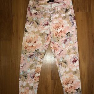Floral skinny jeans